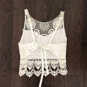Solemio LA White Crochet Crop Top